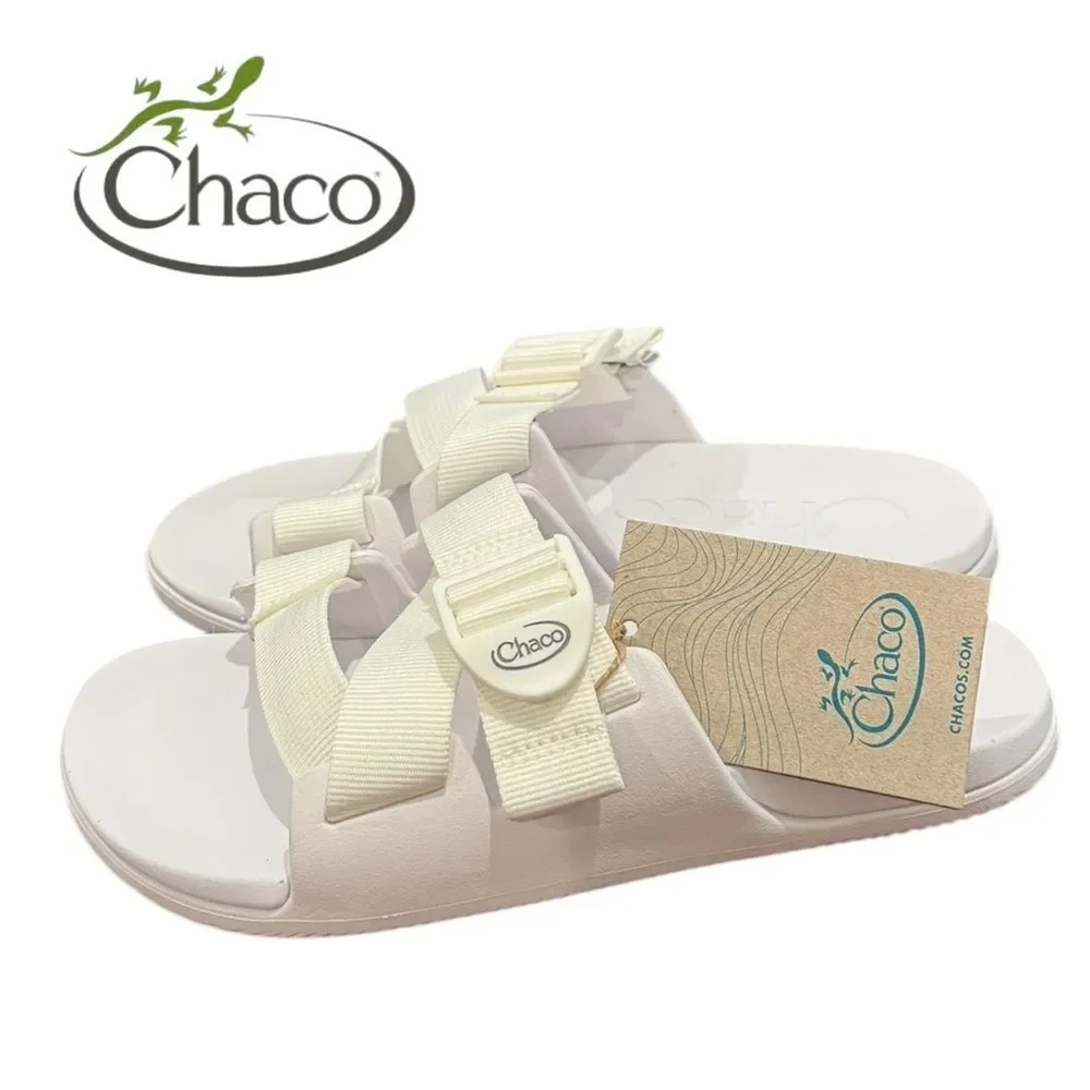 CHACO Women's Chillos Slide White Sandals NEW 5